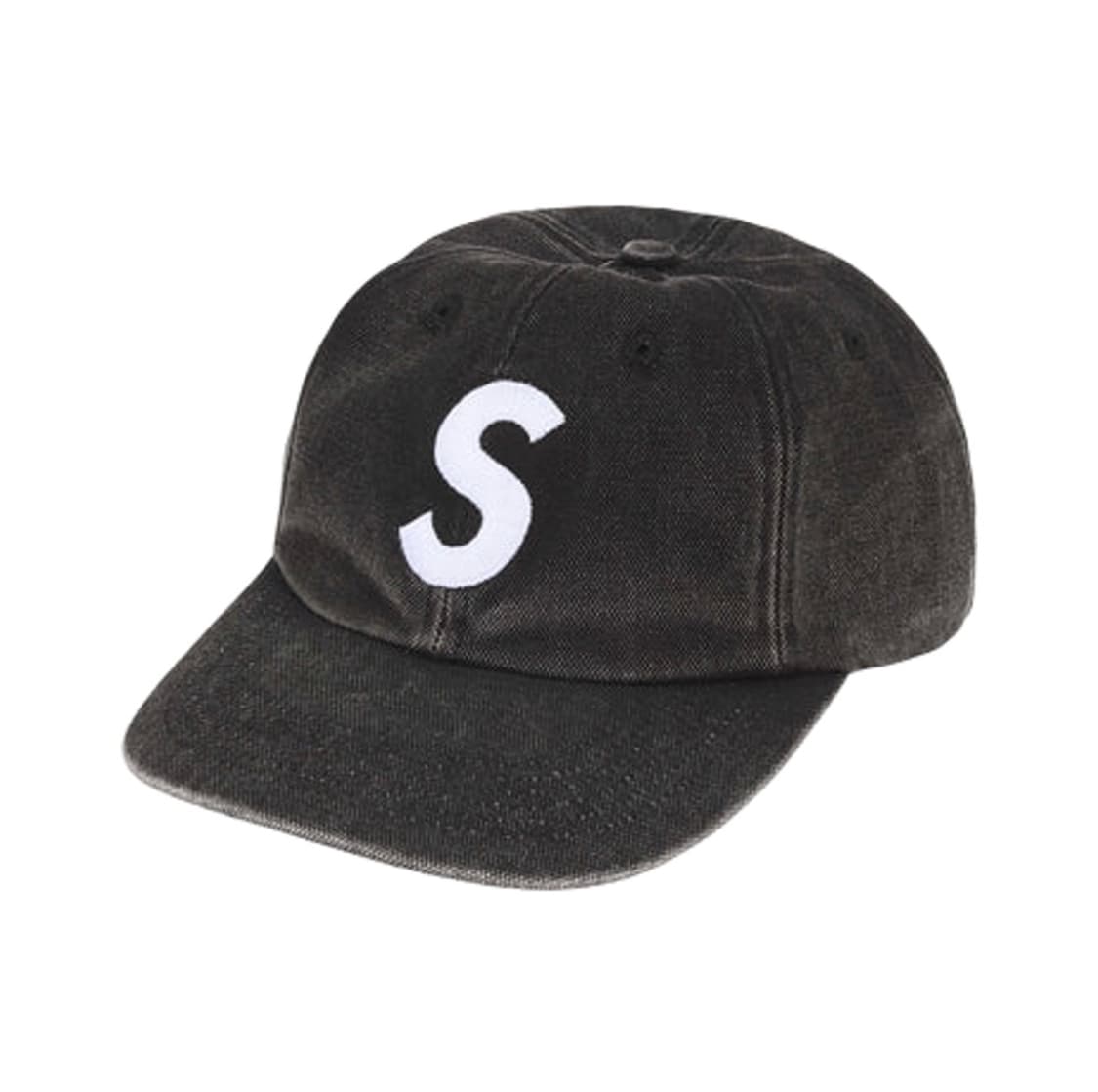 슈프림 피그먼트 코티드 캔버스 S 로고 6-패널 블랙 25FW 상품이미지1