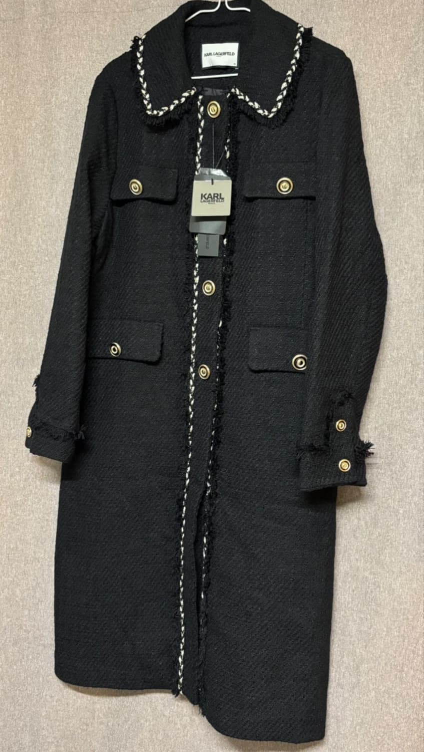 칼 라거펠트 블랙 트위드 코트 88 상품이미지2