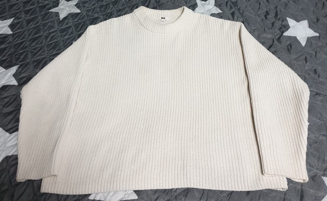 (일본판)유니클로 미니케이블 니트 스웨터 아이보리 (L) 상품이미지1