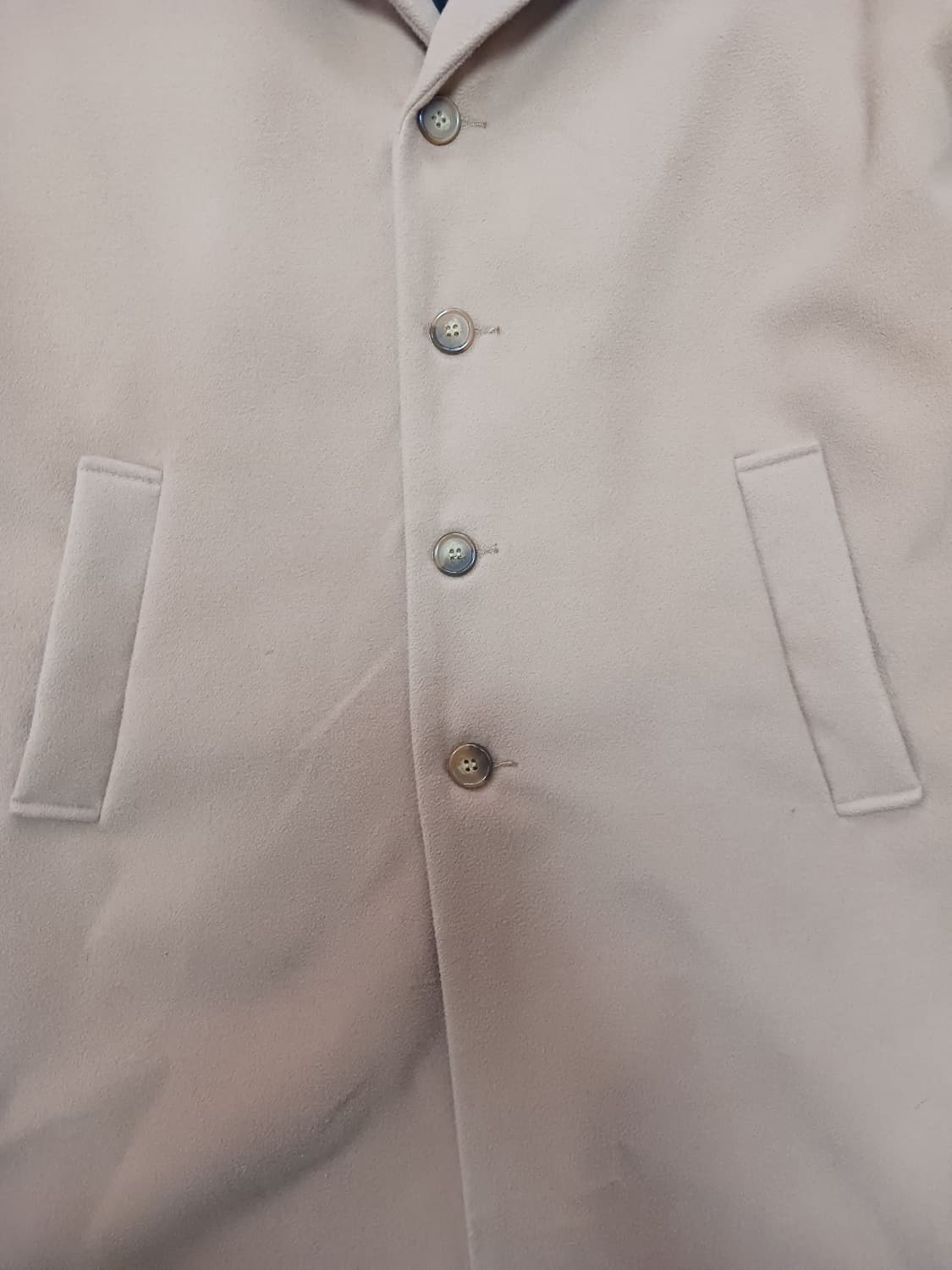 [L] 알루몰루 울혼방 4버튼 싱글 브러스티드 코트 베이지 상품이미지3