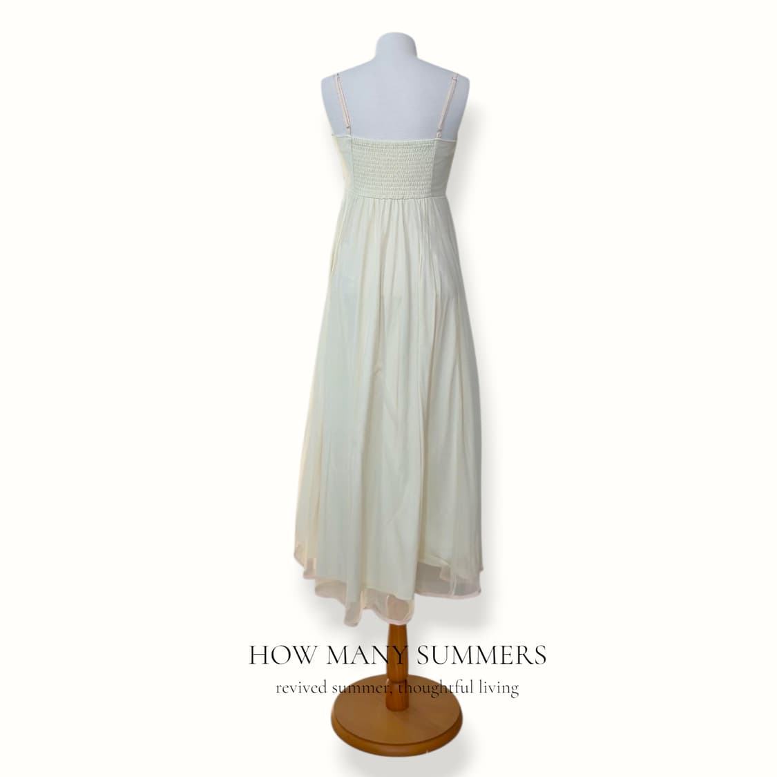 헤더 쉬폰 롱 원피스 F 아이보리 나시 뷔스티에 셔링 상품이미지3