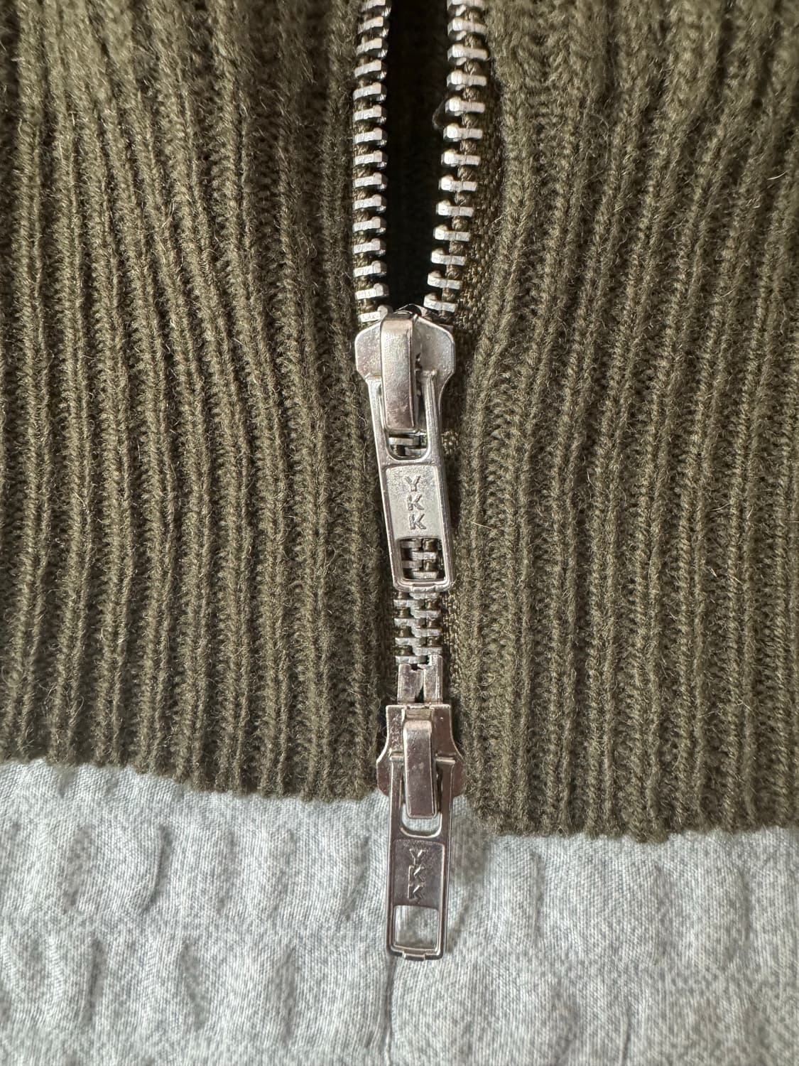 빈티지 STUSSY 스투시 짚업스웨터 올리브 상품이미지5