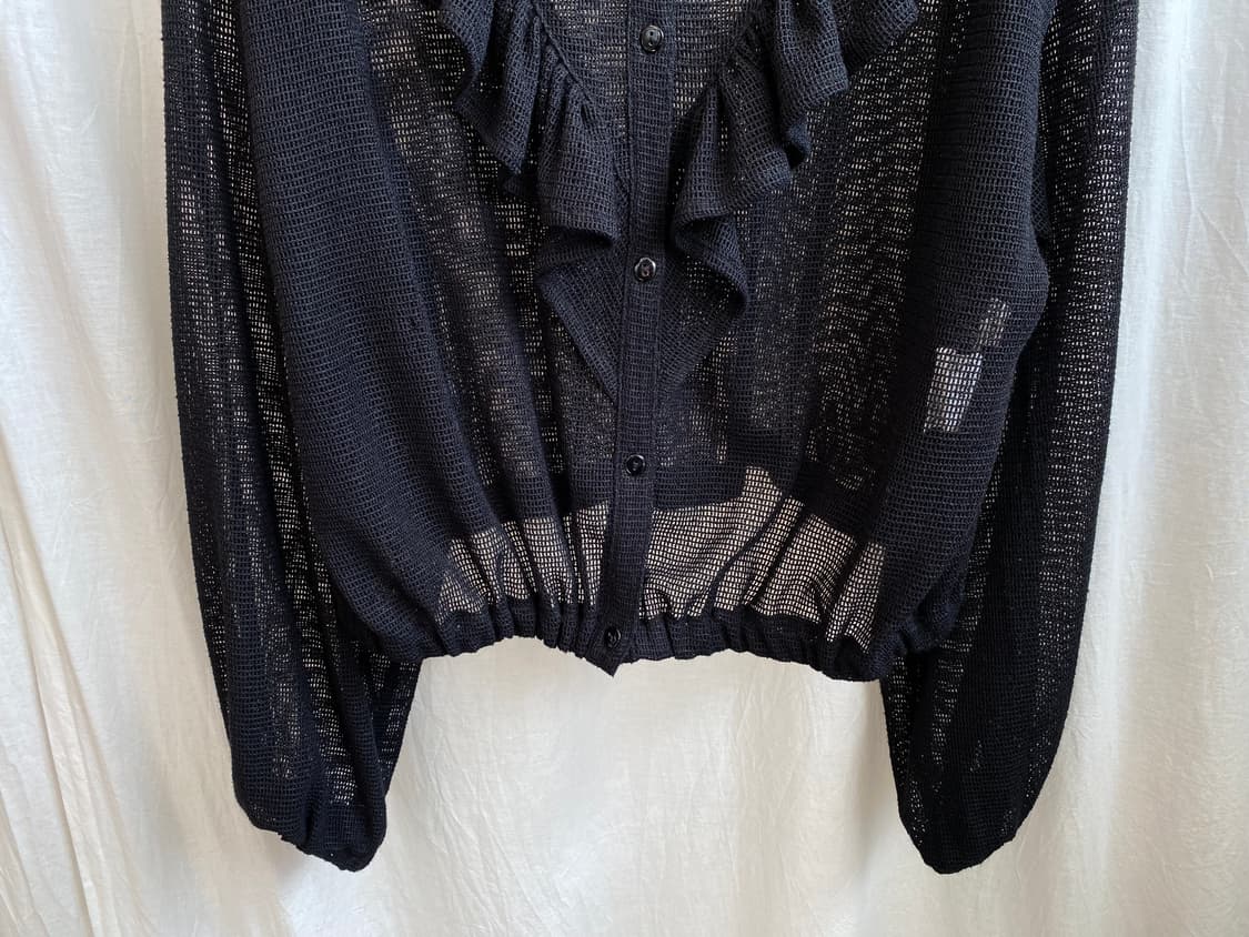 블랙 프릴 그물 가디건(M-L) 상품이미지5