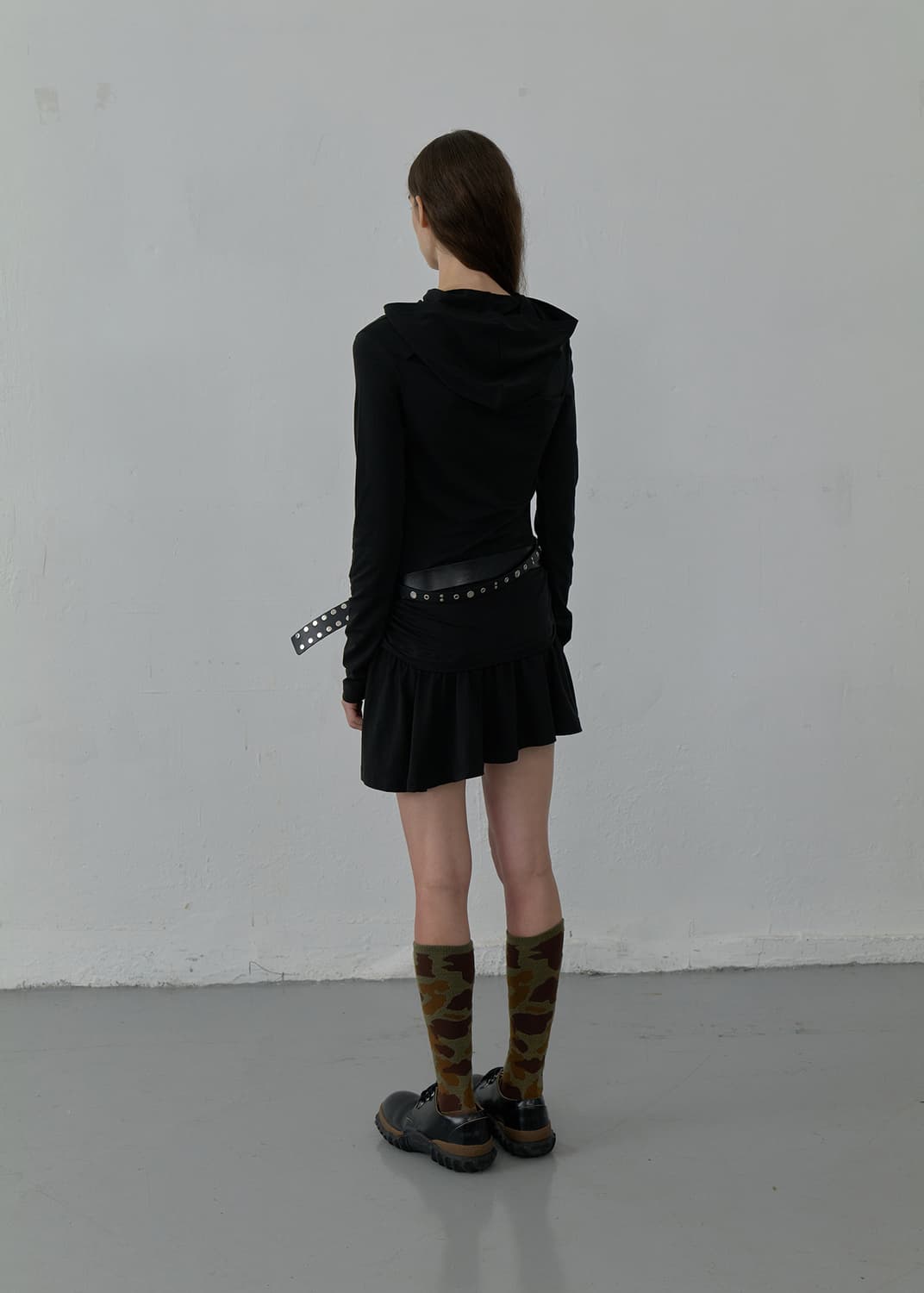 LCDC 원피스 [S] HOODED JERSEY DRESS (BLACK) 상품이미지3