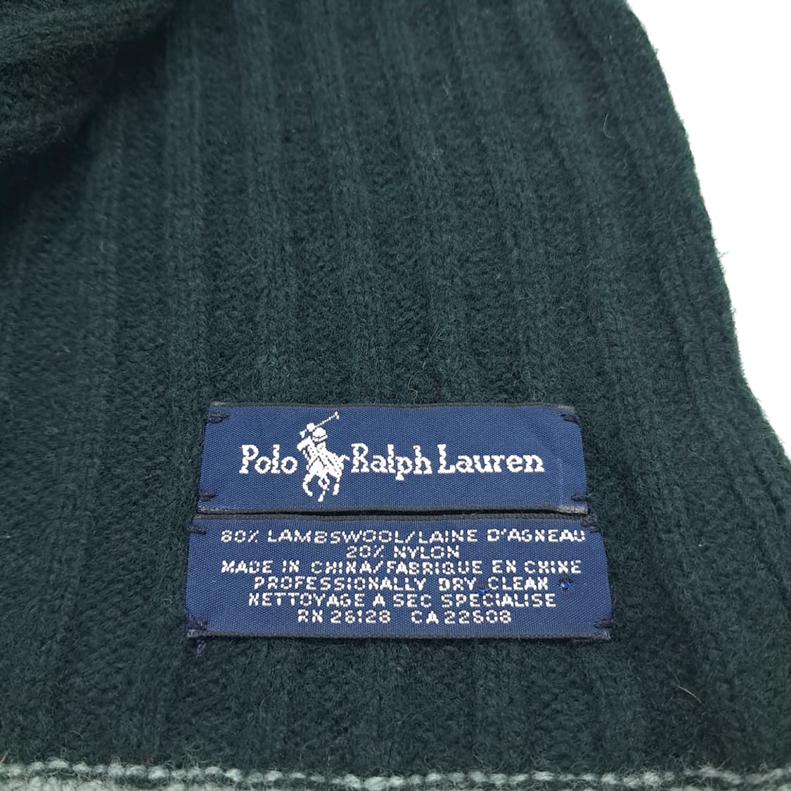 MX302 폴로 랄프로렌 진그린 투톤 리브드 램스울 니트 목도리 머플러 상품이미지6