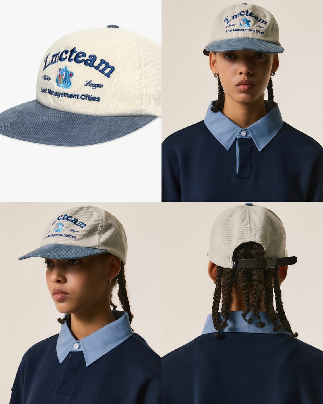 LMC 팀 베어 코듀로이 6패널 캡모자 빈티지 블루 상품이미지4
