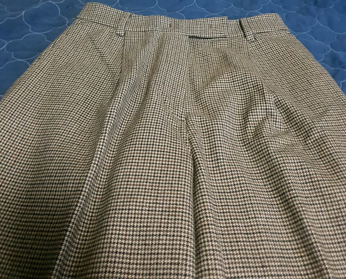 지오다노 우먼 하운드투스 핀턱 와이드핏 슬랙스 브라운 (28) 상품이미지2