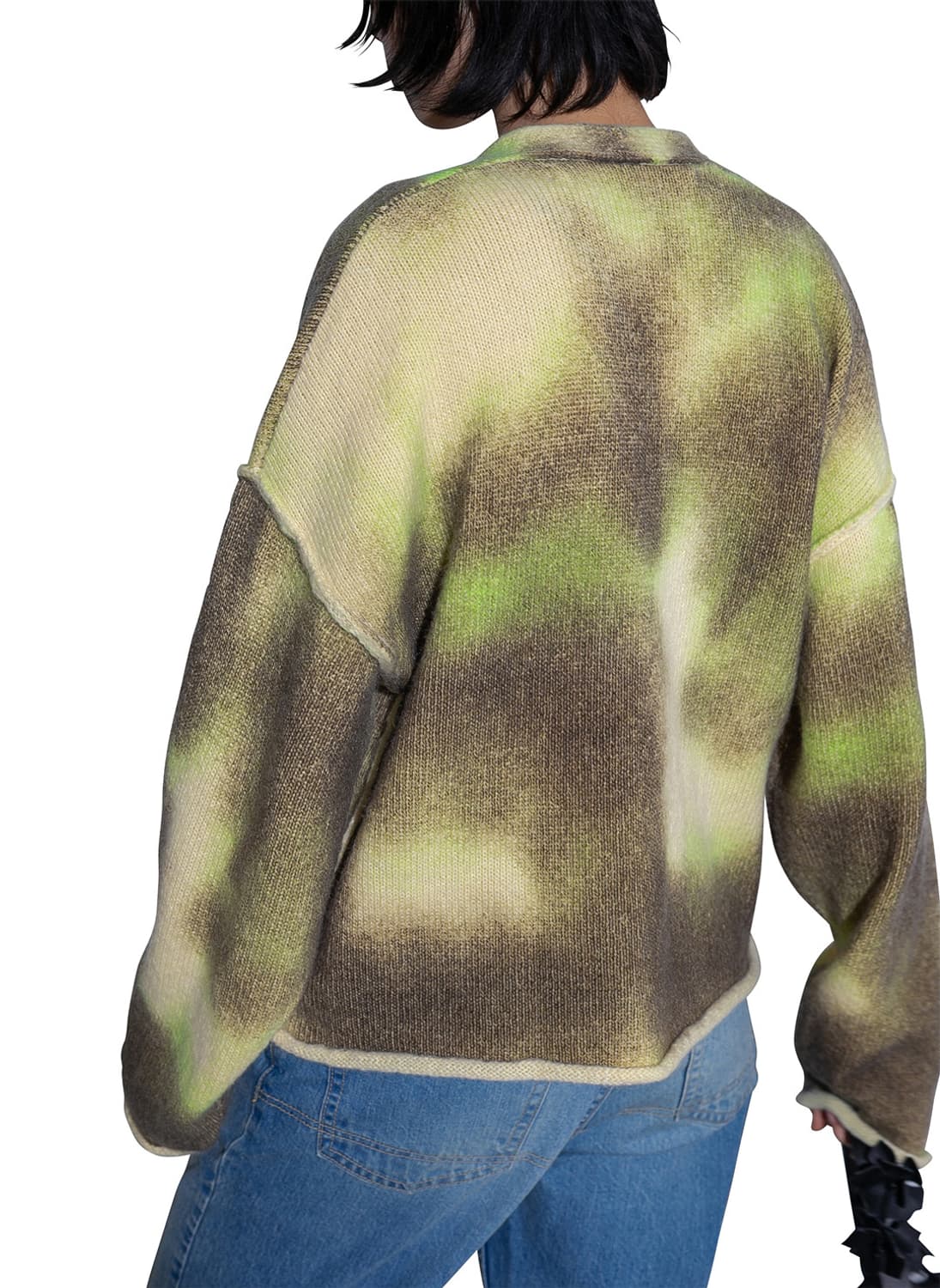 [F]퍼버즈 25fw Spray Drawing 가디건/크림 상품이미지3