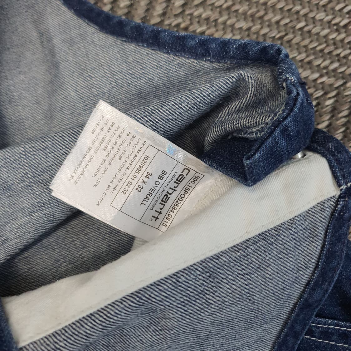 칼하트 멜빵 데님 바지 남자34 상품이미지3