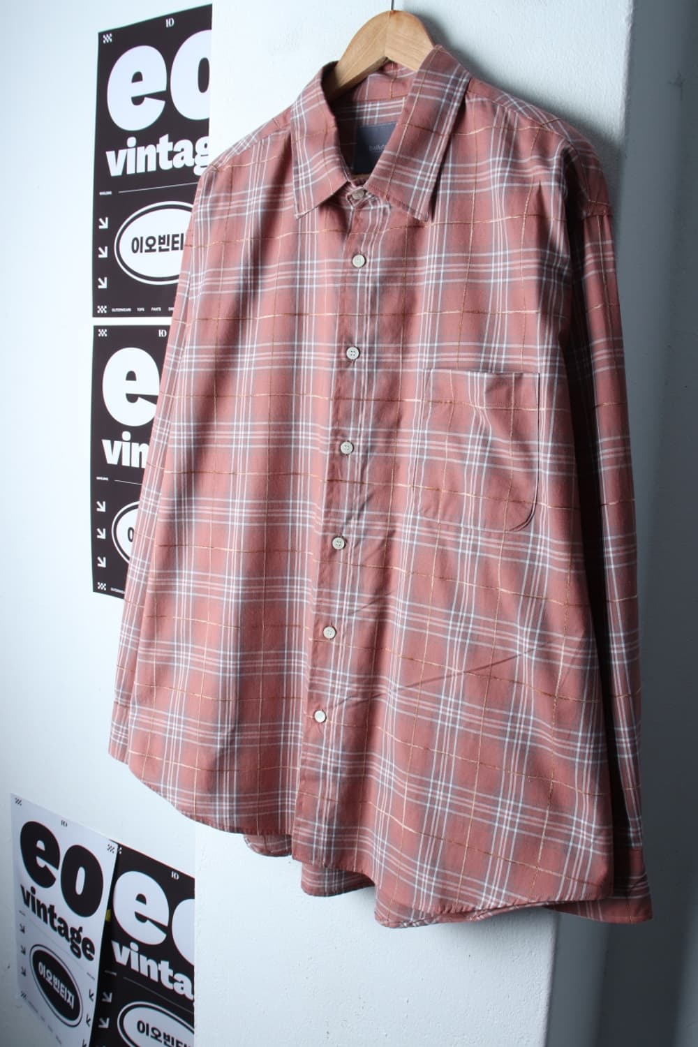(L-XL) 발루트 셔츠 남방 체크 레드 아메카지 2사이즈-H33612 상품이미지1