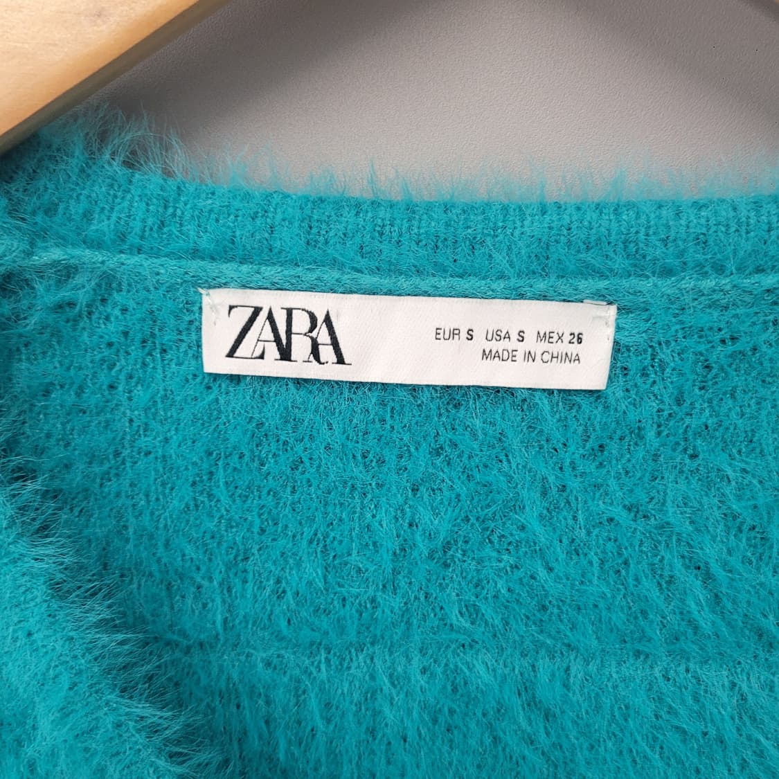 Zara 자라 앙고라 크롭 가디건 아쿠아 블루 상품이미지4