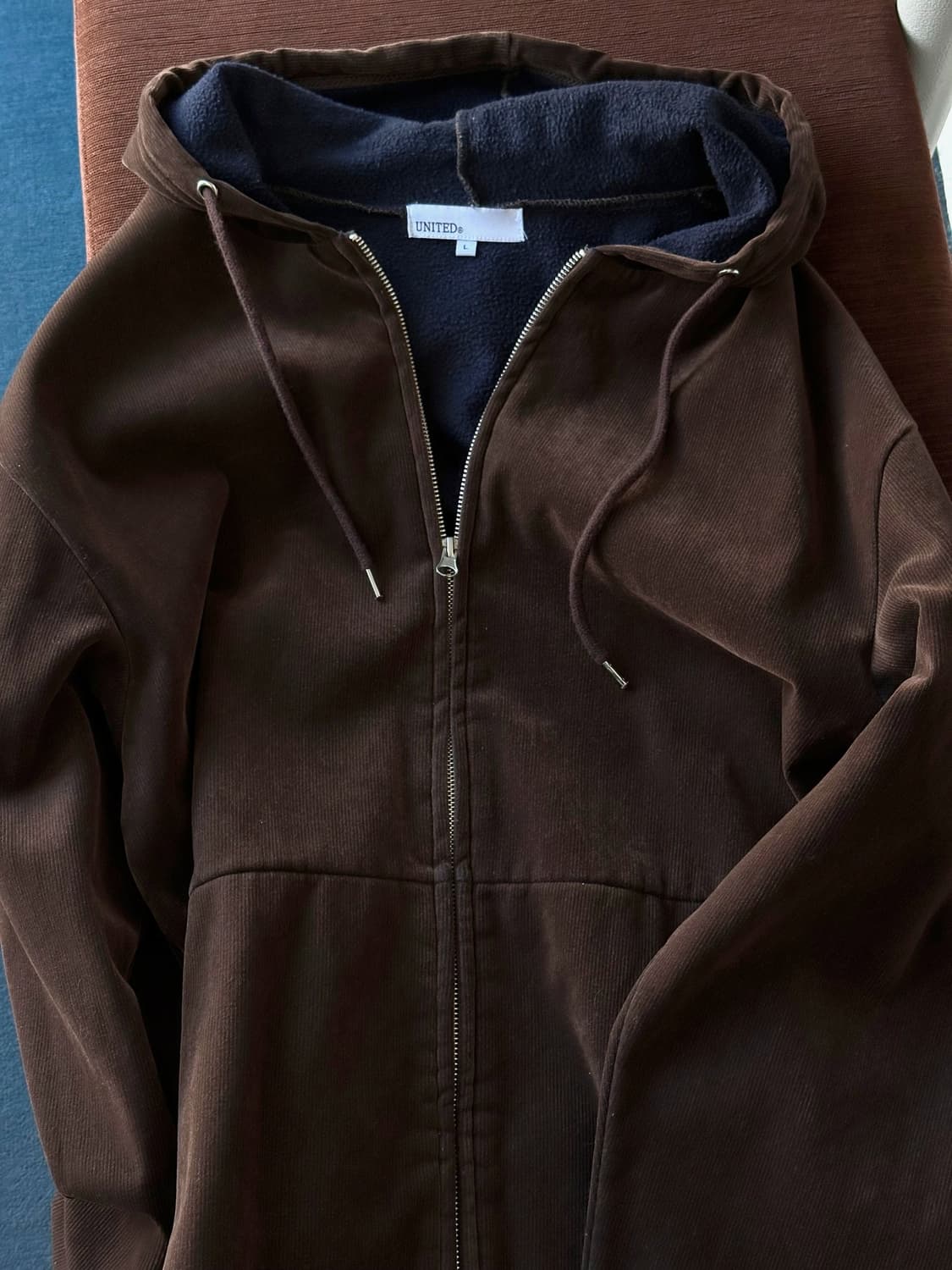 Velour fabric design zip parka 상품이미지1