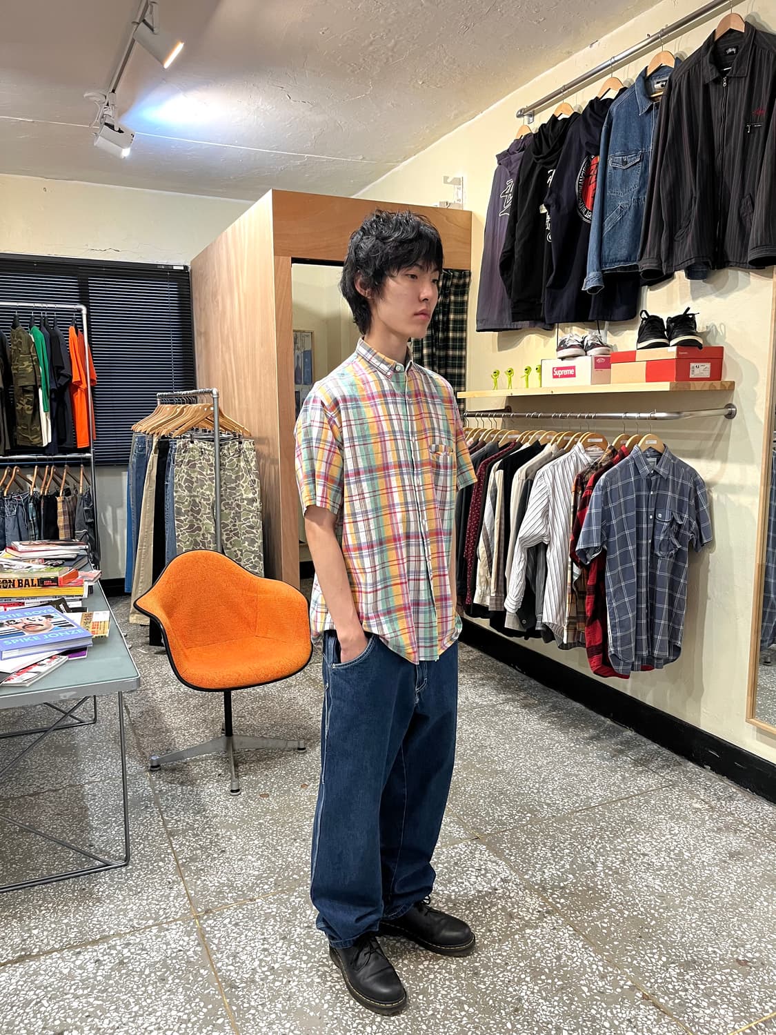 꼼데 다나카 옴므 체크 셔츠 상품이미지3
