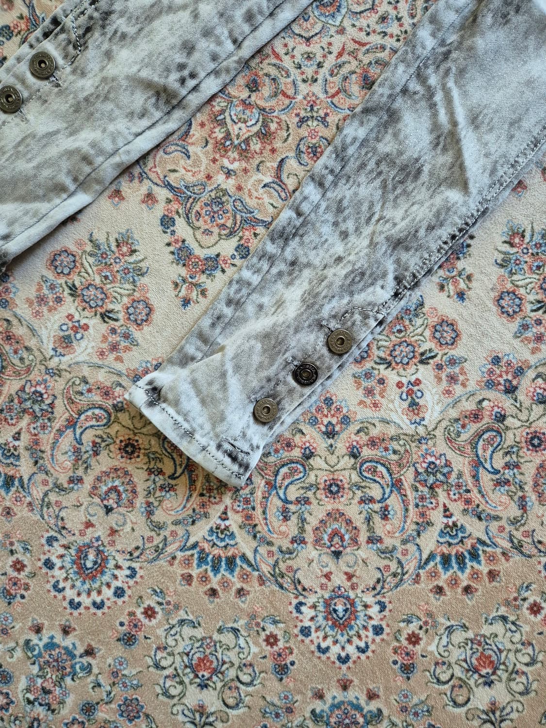 다이아 갸루,y2k 펄 코팅 스키니 진. 상품이미지4