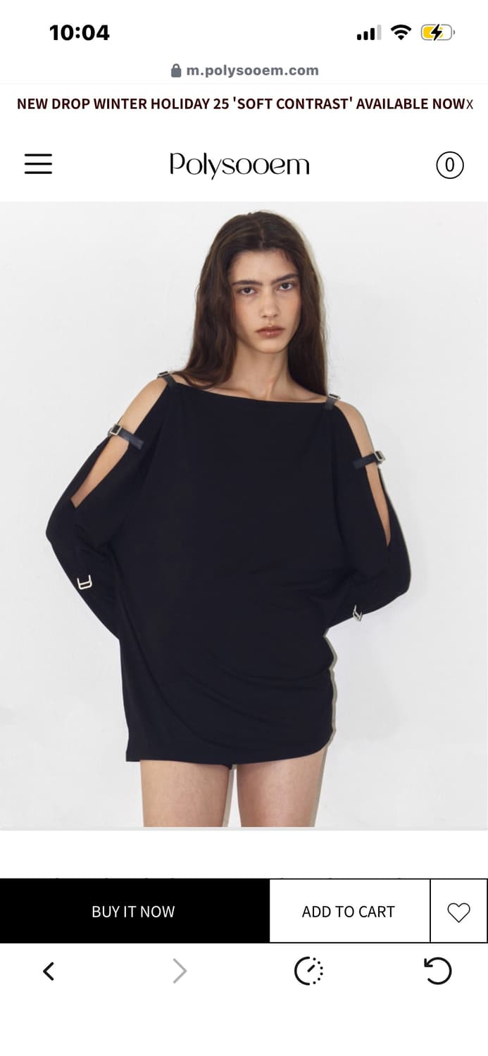 폴리수엠 BUCKLE OFF-SHOULDER JERSEY TOP 상품이미지1