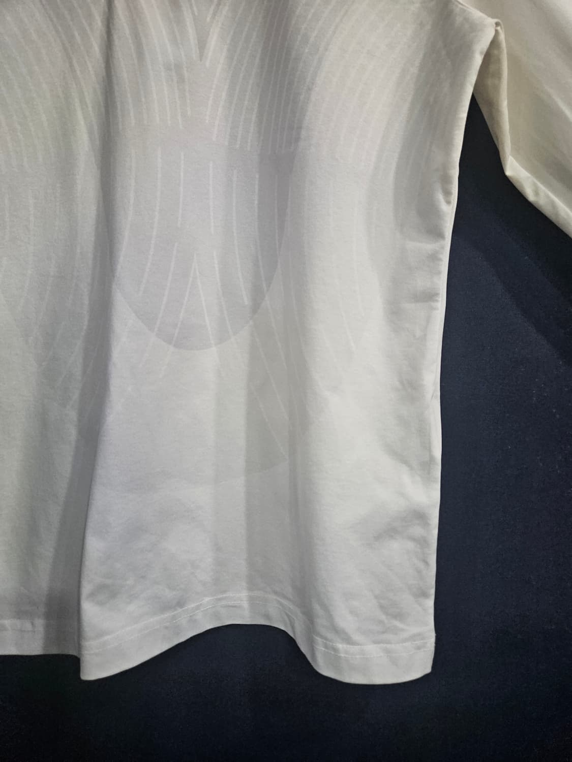 데상트 문양 화이트 남성 슬림핏 100 골프 카라긴팔티  상품이미지6