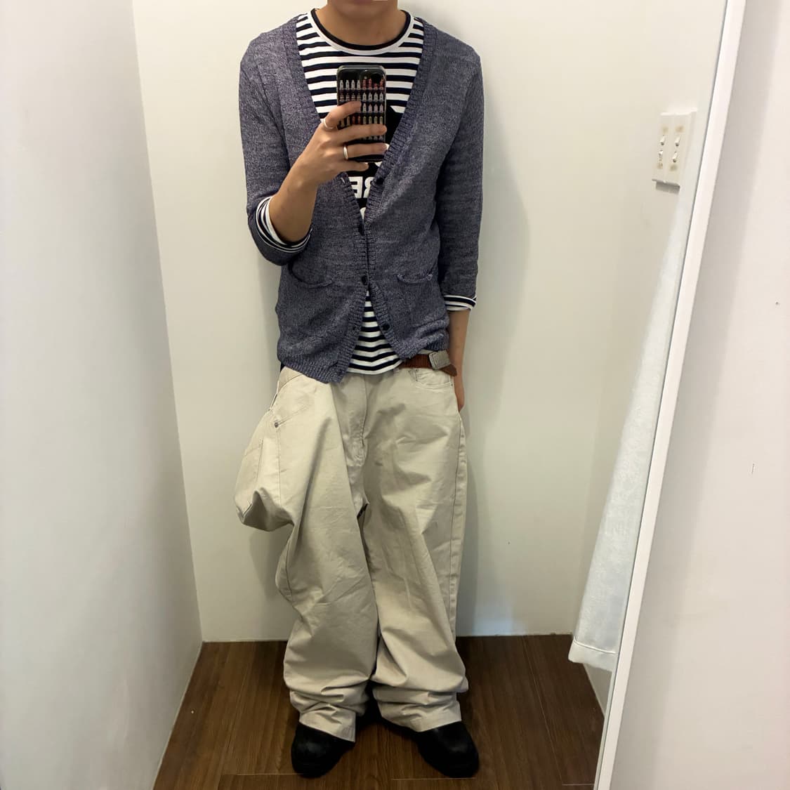 BACK NUMBER Melange Knit V-neck Cardigan 상품이미지1