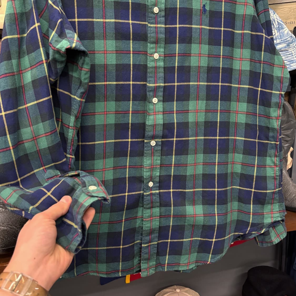 폴로 랄프로렌 컬러라인 블랙와치 타탄체크 버튼다운 셔츠 클래식핏 N660 상품이미지4