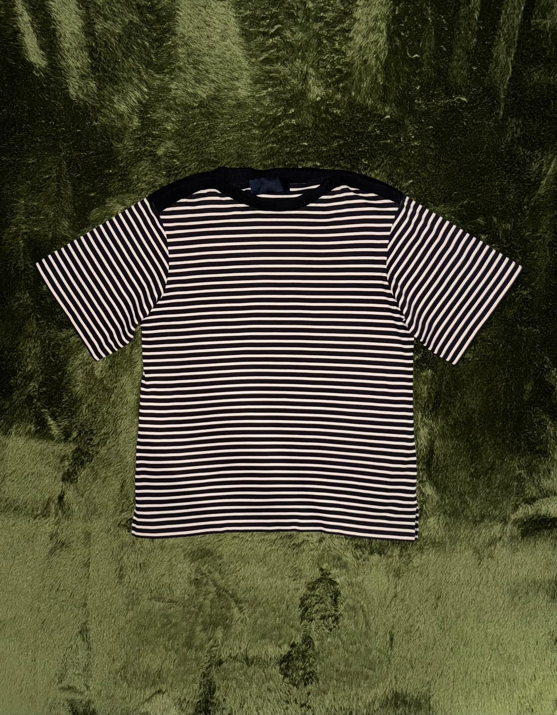 [46] 준지 스트라이프 세미 보트넥 스플릿 햄 티셔츠 상품이미지1