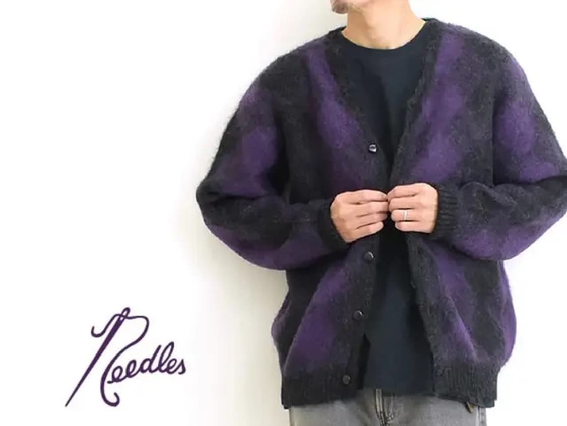 니들스 모헤어 다이아몬드 차콜 가디건 상품이미지5