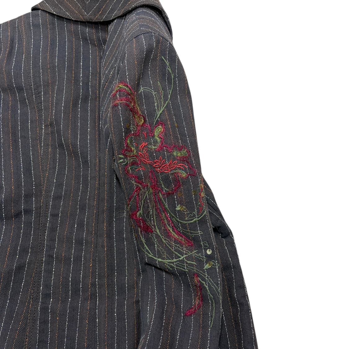 겐조 쓰리 버튼 스트라이프 플라워 자수 블레이저 자켓 상품이미지3