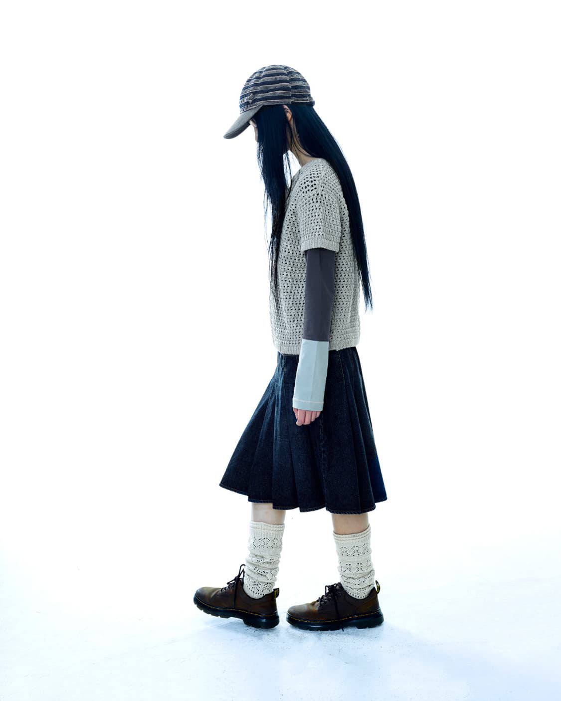 peach stripe cap navy 상품이미지5
