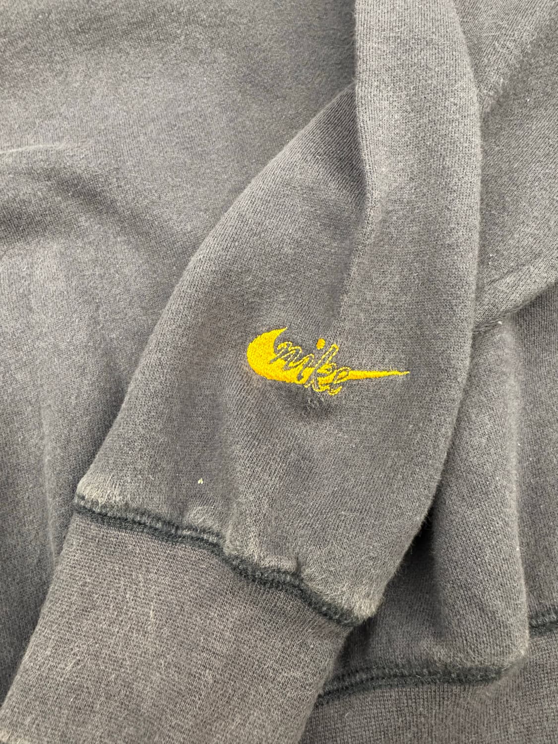 S)90’나이키 빈티지 실버탭 스우시 프린팅 네이비 스웻 셔츠 상품이미지3