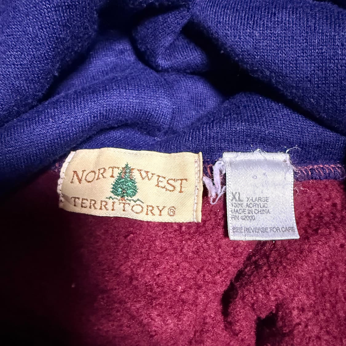 NORTHWEST TERRITORY 버건디 기모 후드 상품이미지4