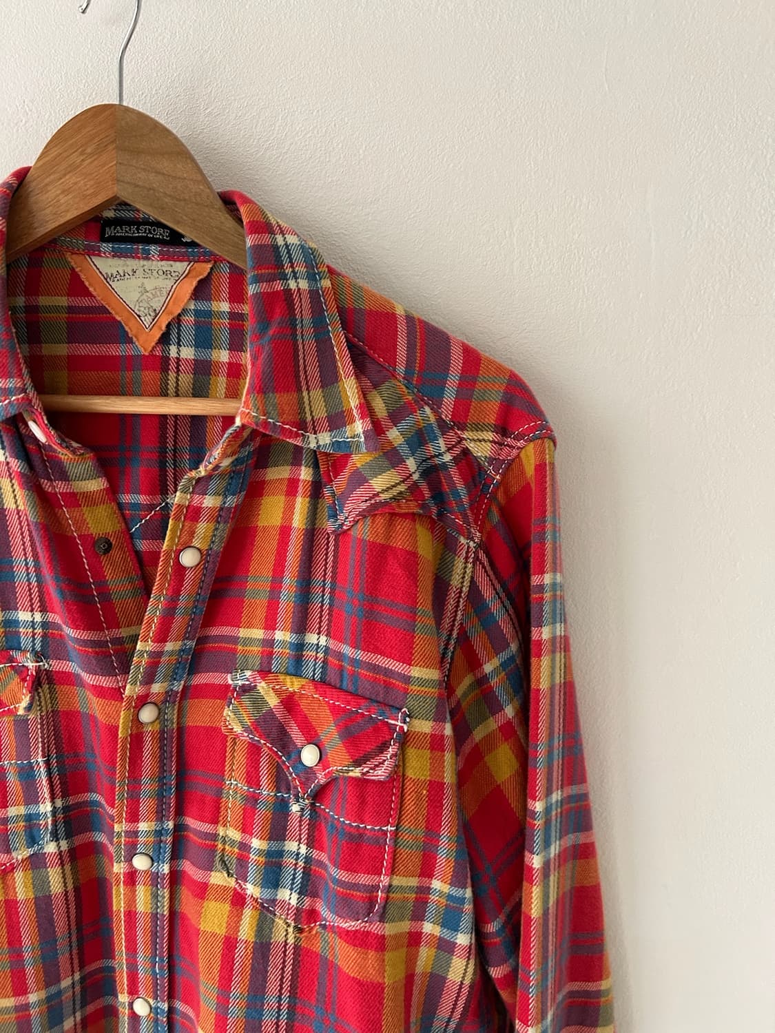 vtg Mark Strore Check Western Shirt. 상품이미지2