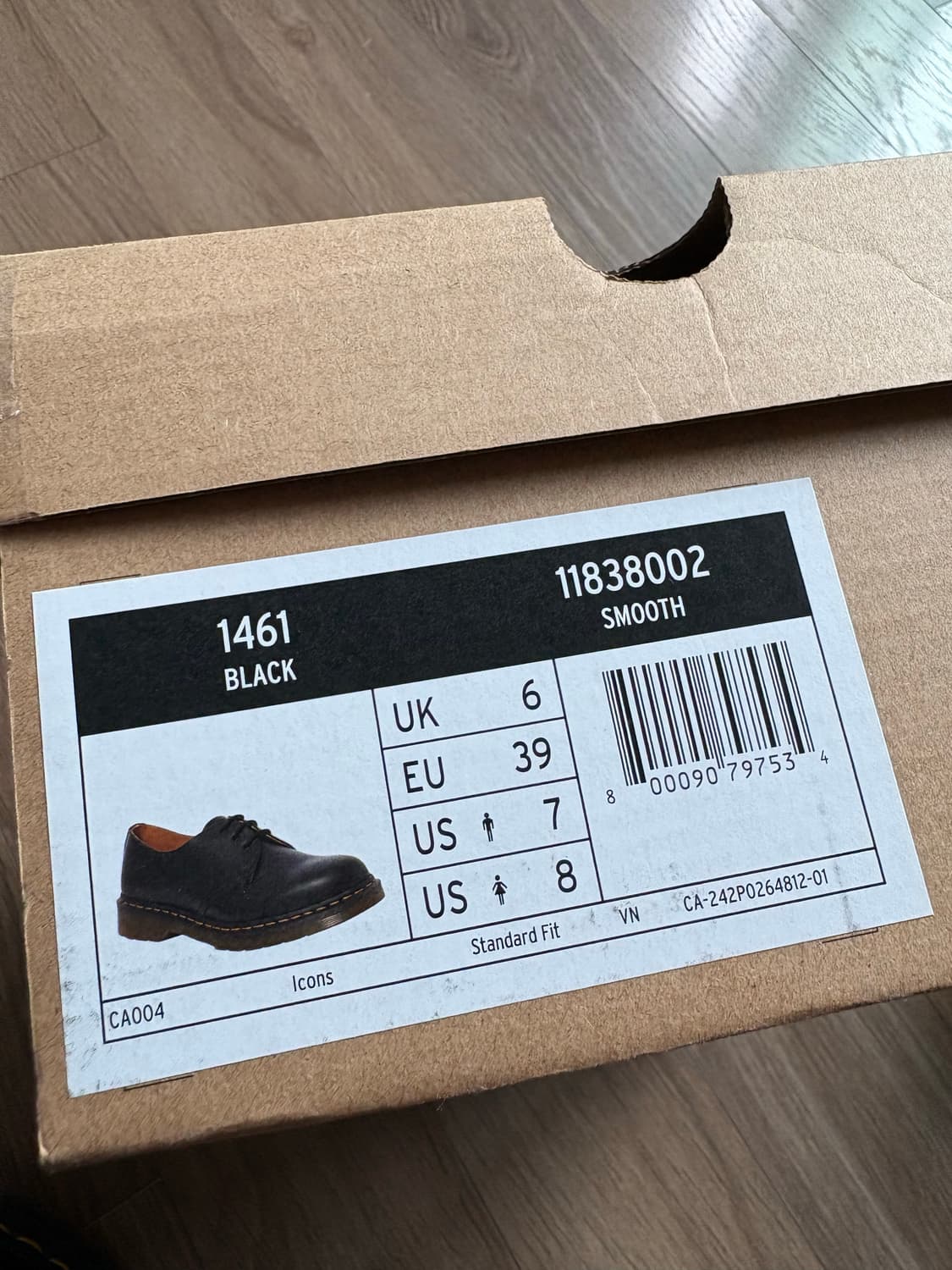 닥터마틴 1461 스무스 블랙 US7 상품이미지4