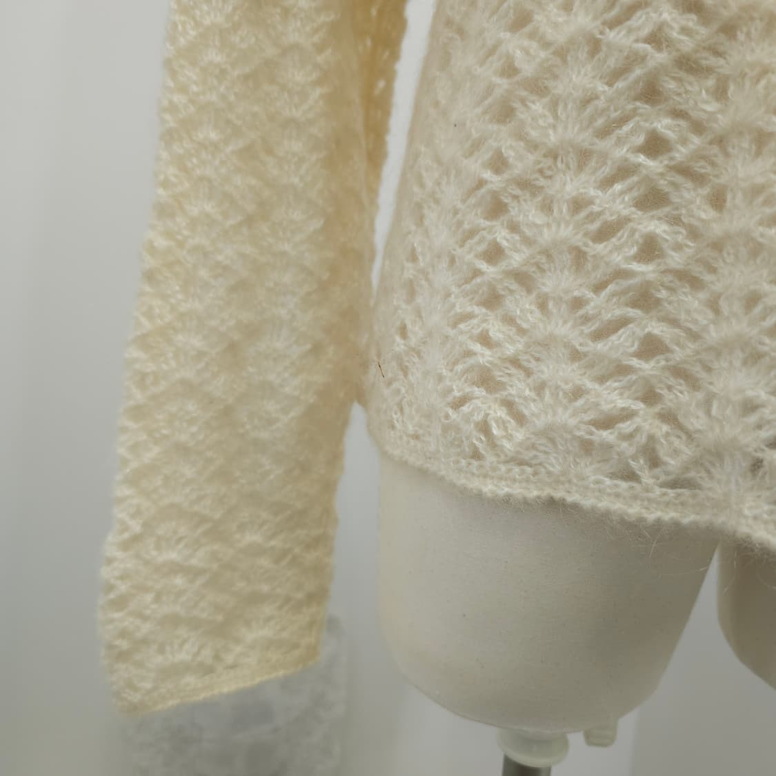 아이보리 레이스 모헤어 진주장식 니트 상품이미지8