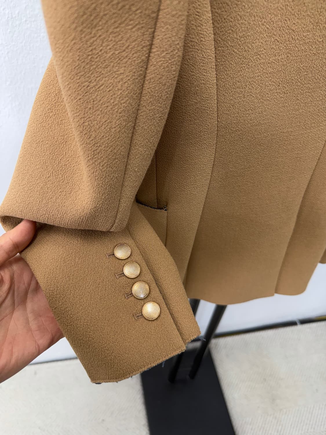 정품) TIME 타임 한섬 여성 더블 브레스트 캐멜 자켓 55-66 상품이미지6