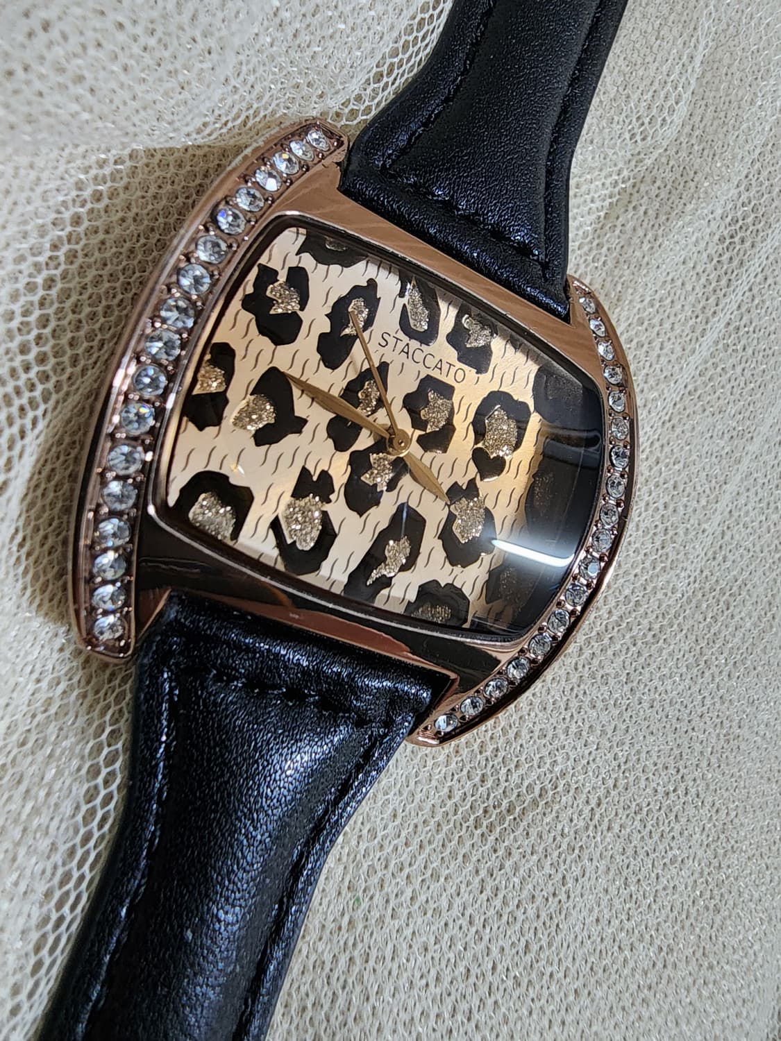 스타카토 레오파드 시계 블랙 가죽 밴드 상품이미지6
