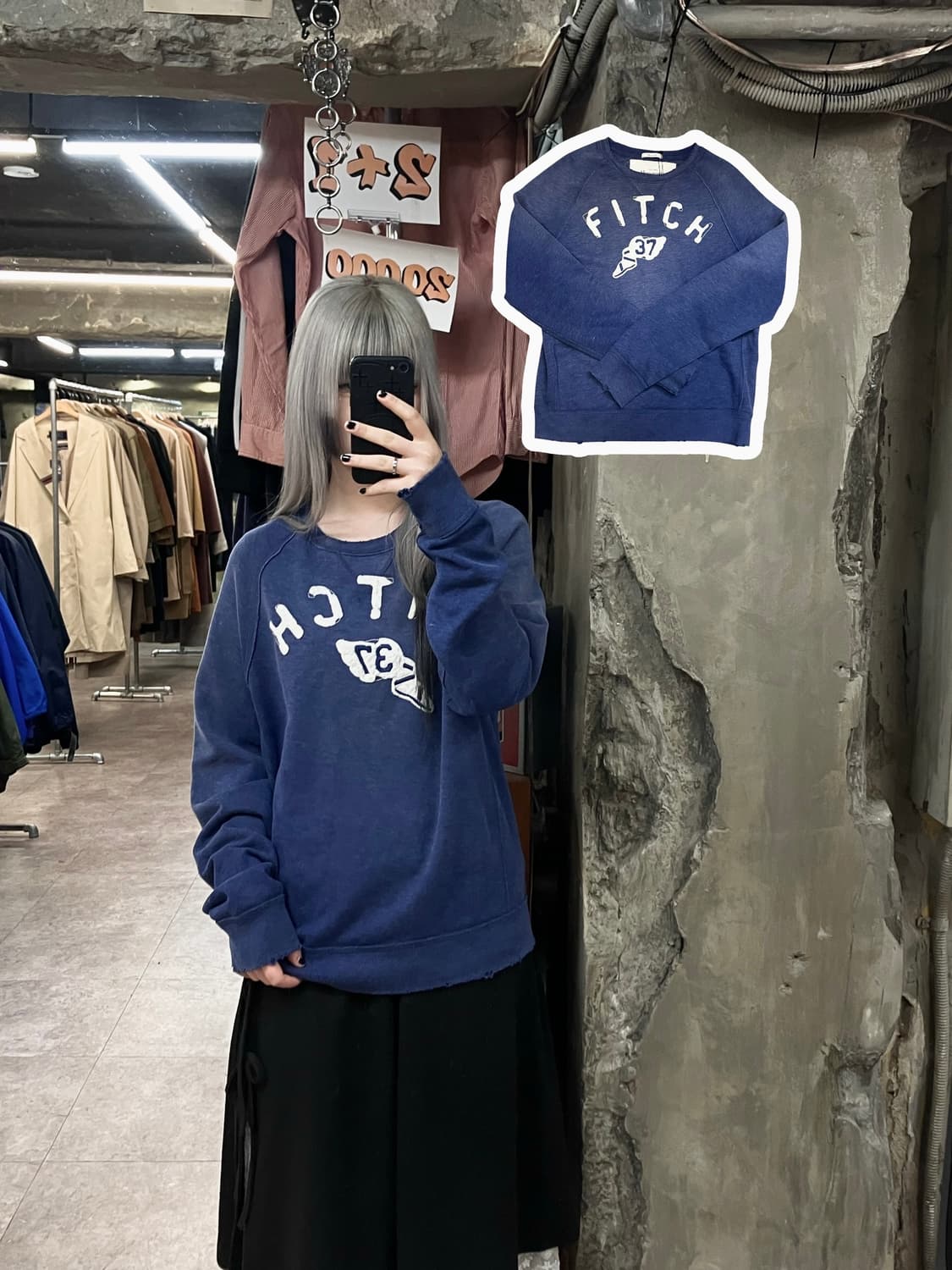 아베크롬비 맨투맨 네이비 L #csz3298 상품이미지1