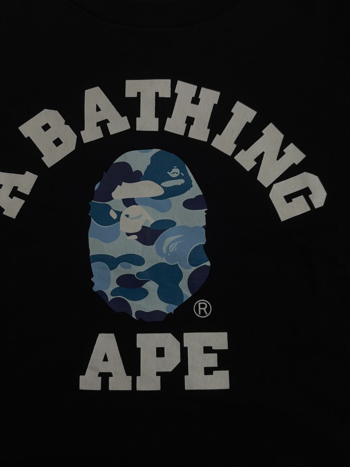베이프 카모 컬리지 반팔 블랙 블루 s 상품이미지3