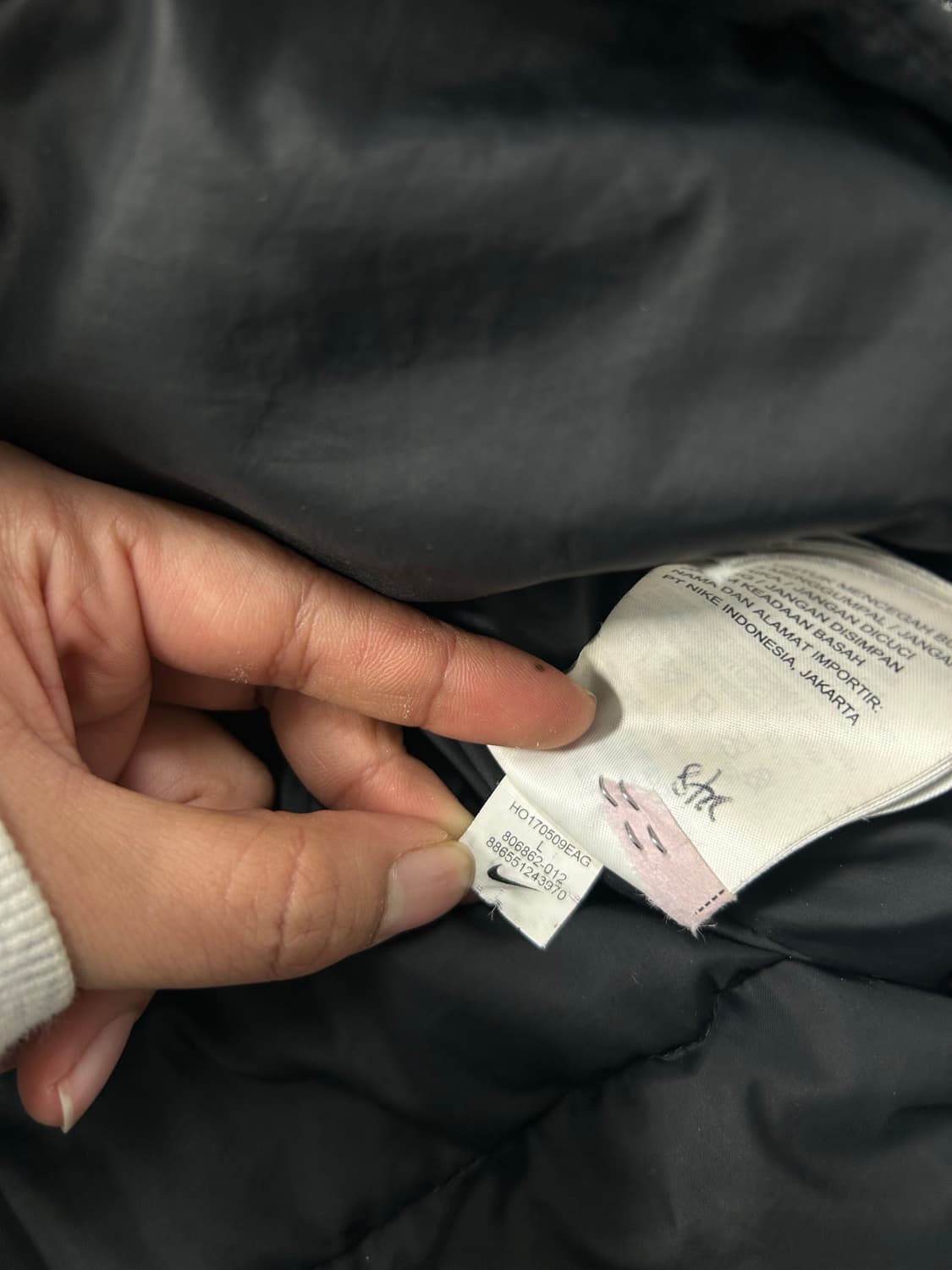 나이키 블랙 후드 경량 패딩 L 상품이미지7