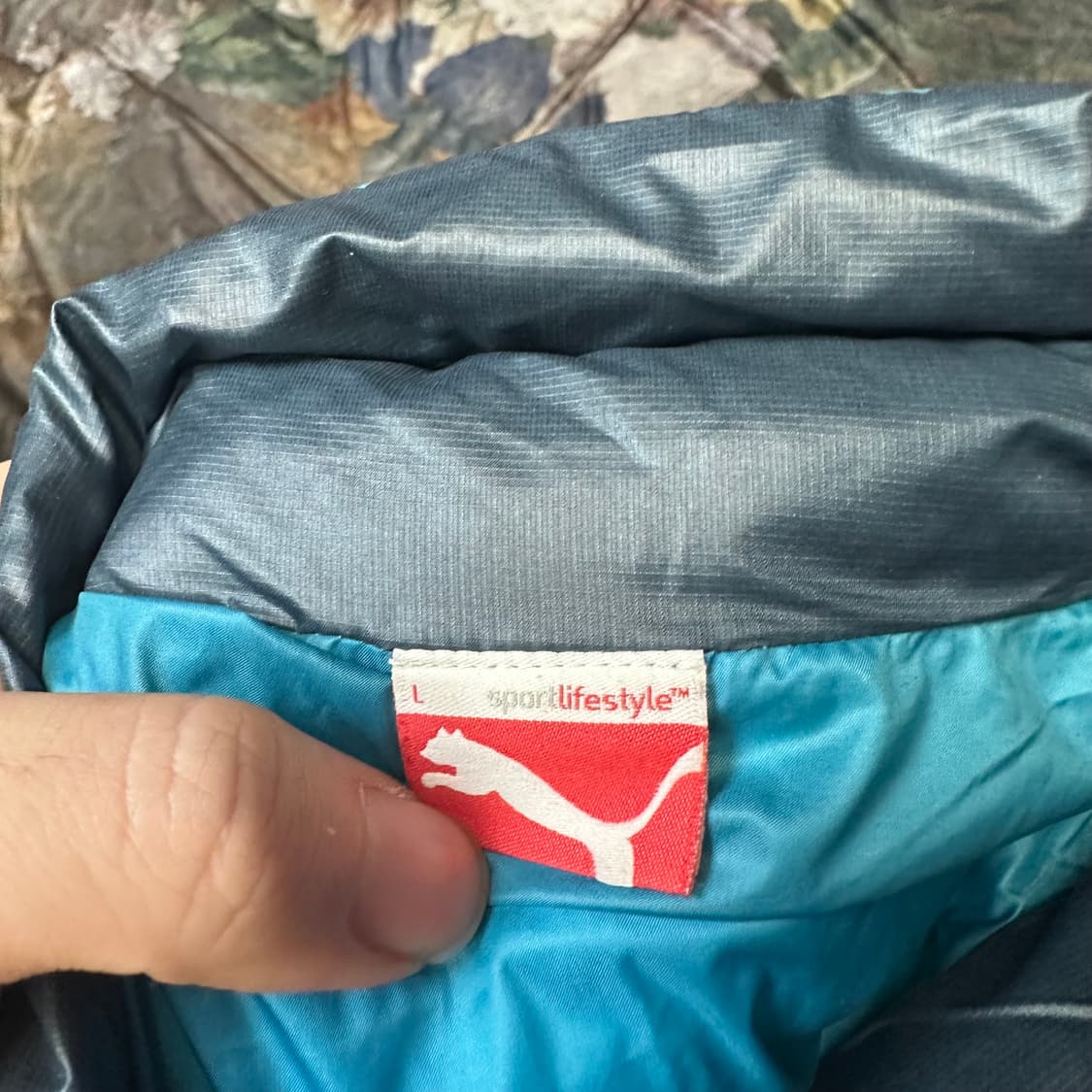 푸마 빈티지 스카이블루 경량숏패딩 L 상품이미지3