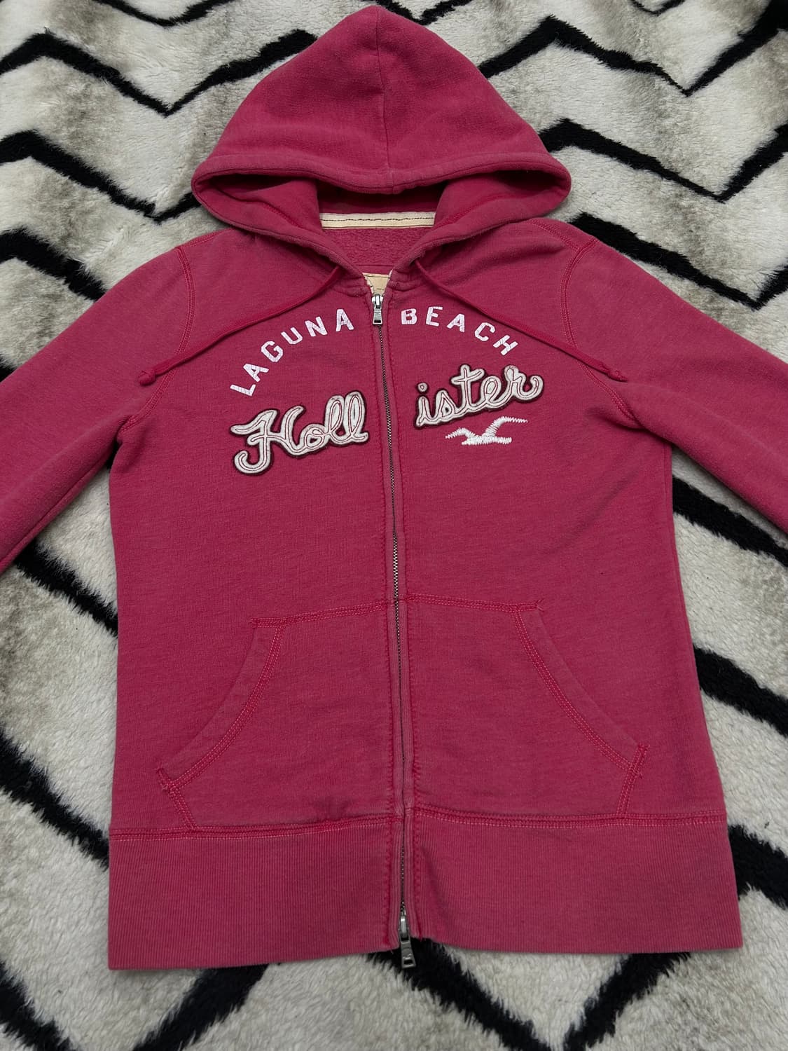 [L]홀리스터 스펠아웃 후드집업/핑크/기모 상품이미지3