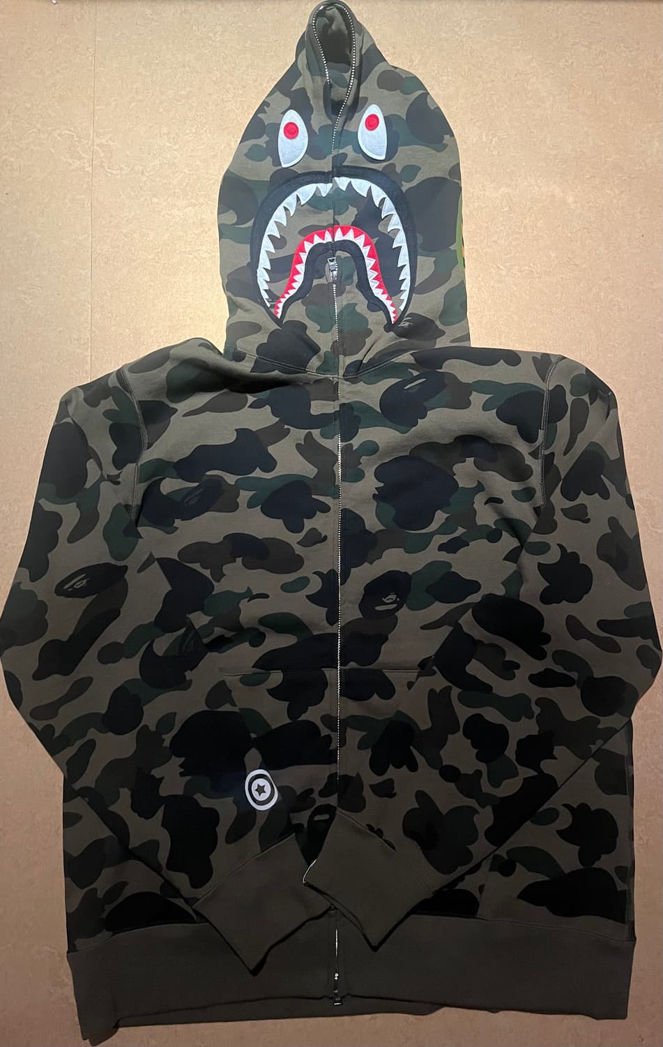(XL) 베이프 퍼스트 카모 샤크 풀 집 후드집업 녹계 BAPE 상품이미지2