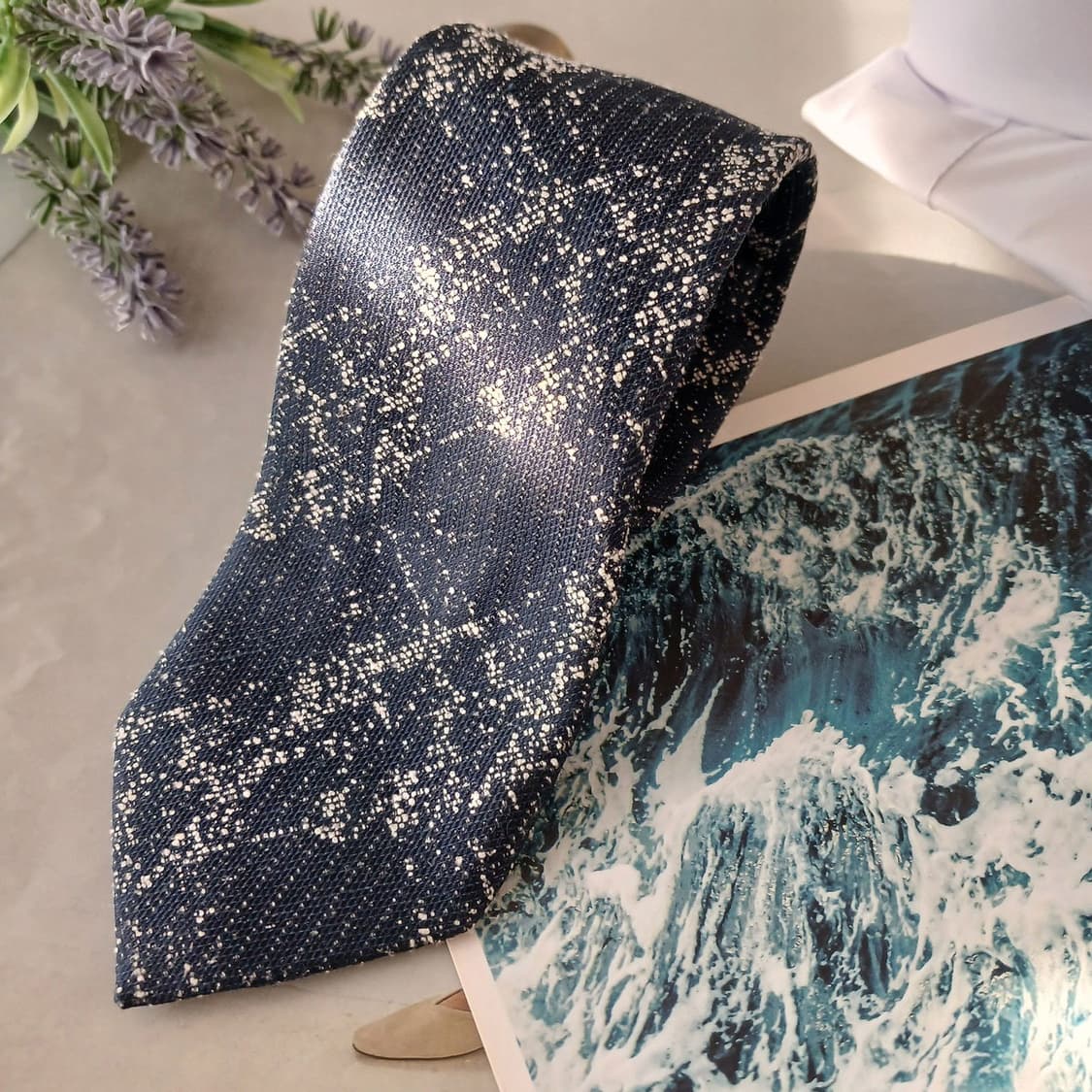 지오지아 스플래터 패턴 슬림 넥타이 7.8cm A+등급 A18986
 상품이미지1