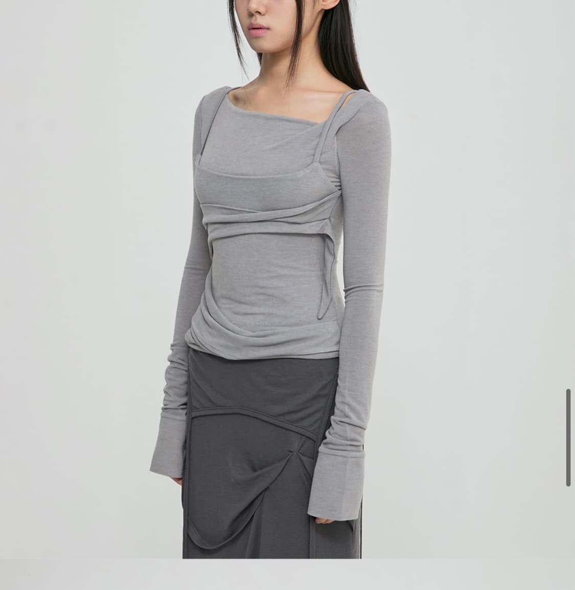 FLARE UP Layered Bustier Long Sleeve 상품이미지2