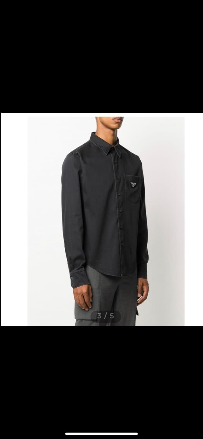 프라다 삼각로고 흑청 셔츠 19-20SS 42(105) 상품이미지1