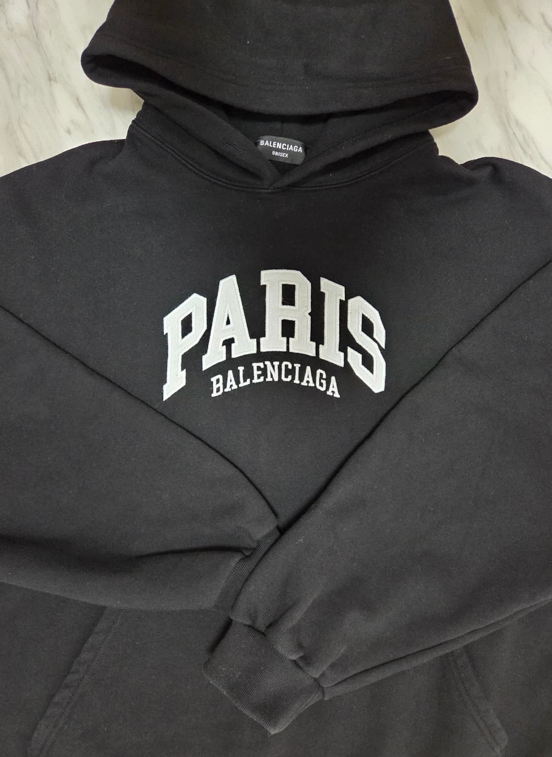 발렌시아가 파리 와이드핏 후드 블랙 상품이미지3