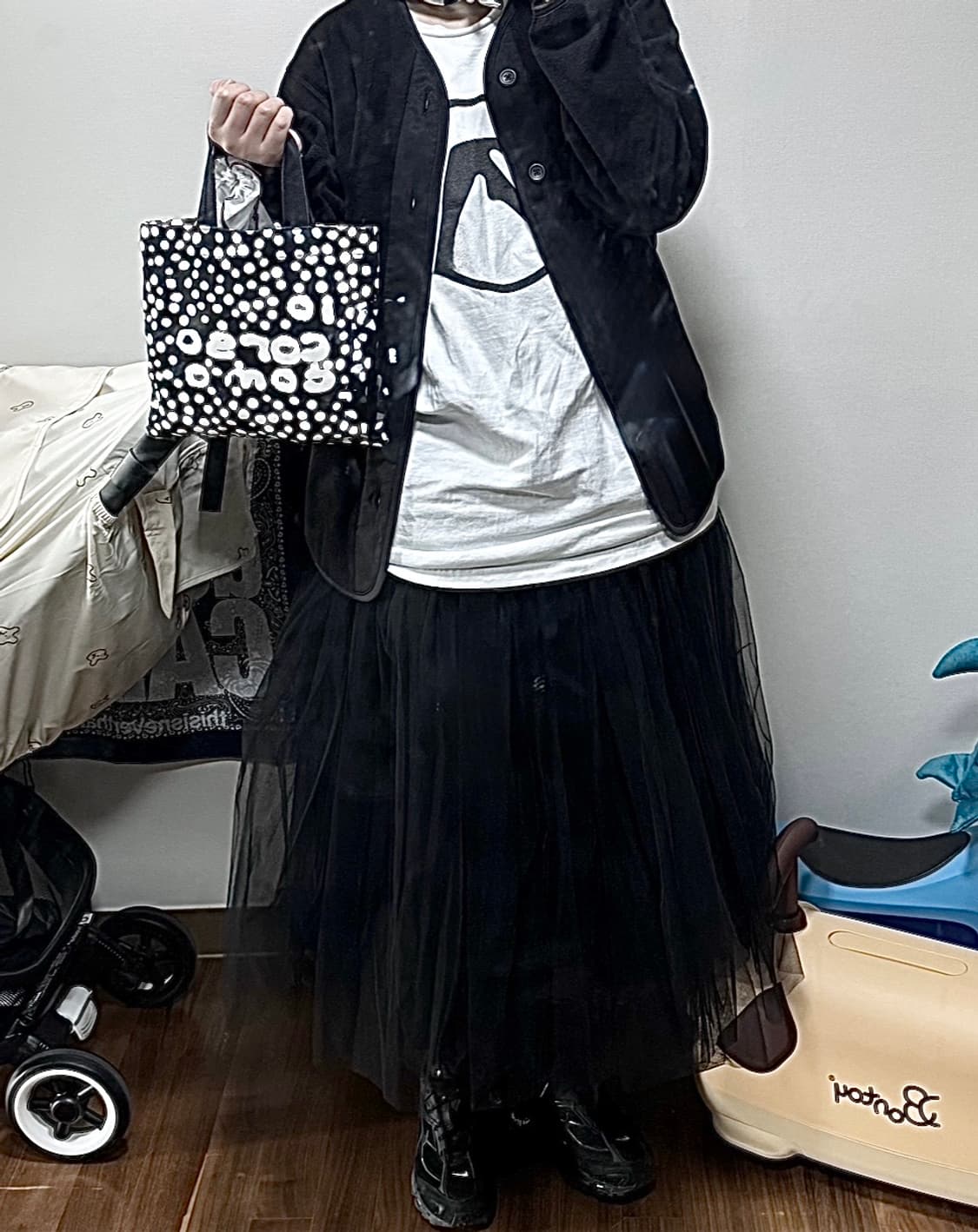 (결제중!!)느와케이니노미야 24AW Tulle Skirt (블랙 L) 상품이미지2