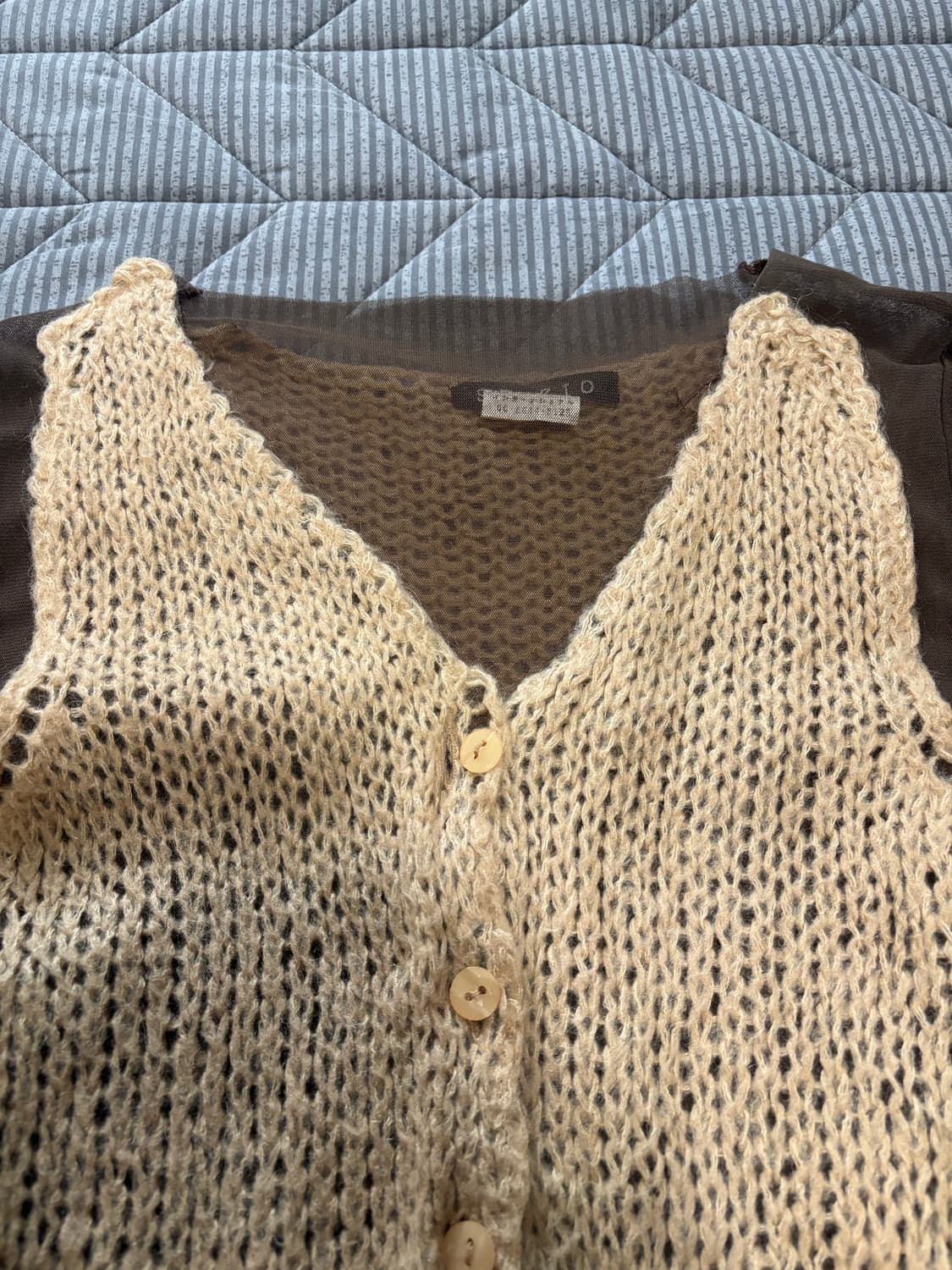 Brown knite cardigan 상품이미지2