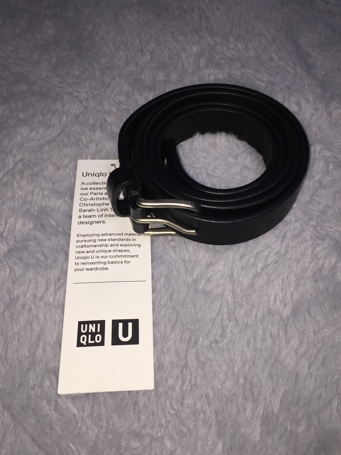 유니클로U 네로우 레더 벨트 블랙 L 새상품 상품이미지1