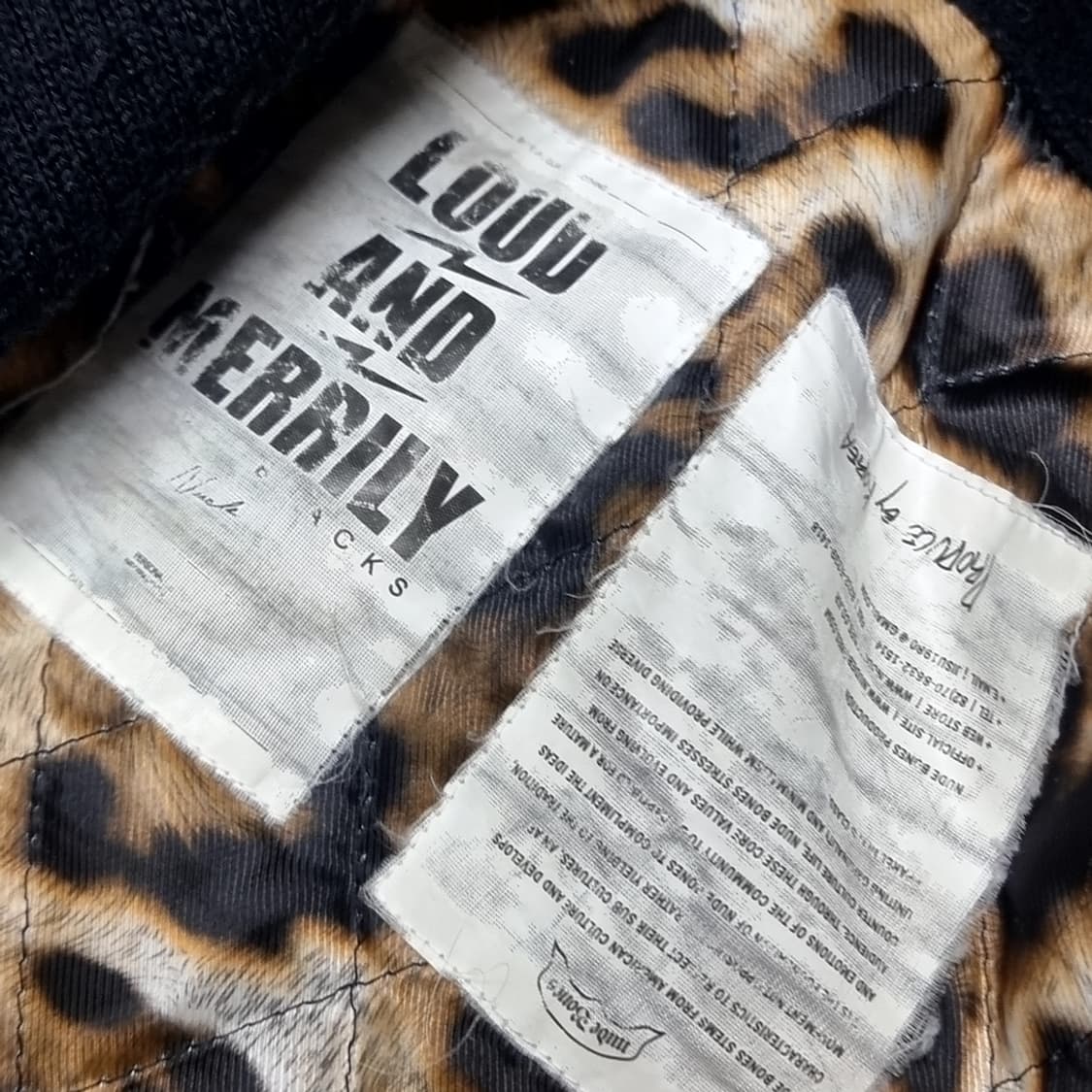 누드본즈 블랙 레더 배색 스타디움 자켓(95) 상품이미지8