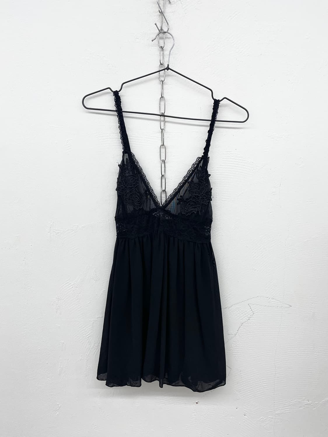 블랙 시어 레이스 슬립 상품이미지4