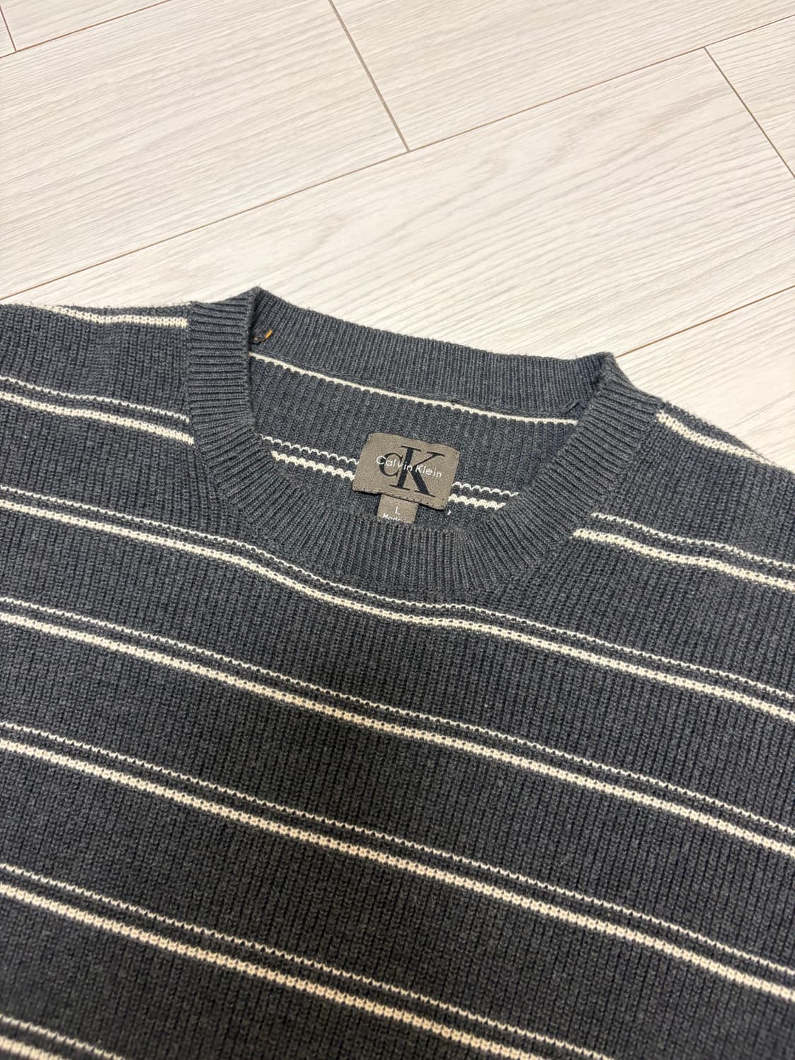 CK 캘빈클라인 빈티지 코튼 스트라이프 니트 L(100) 상품이미지2