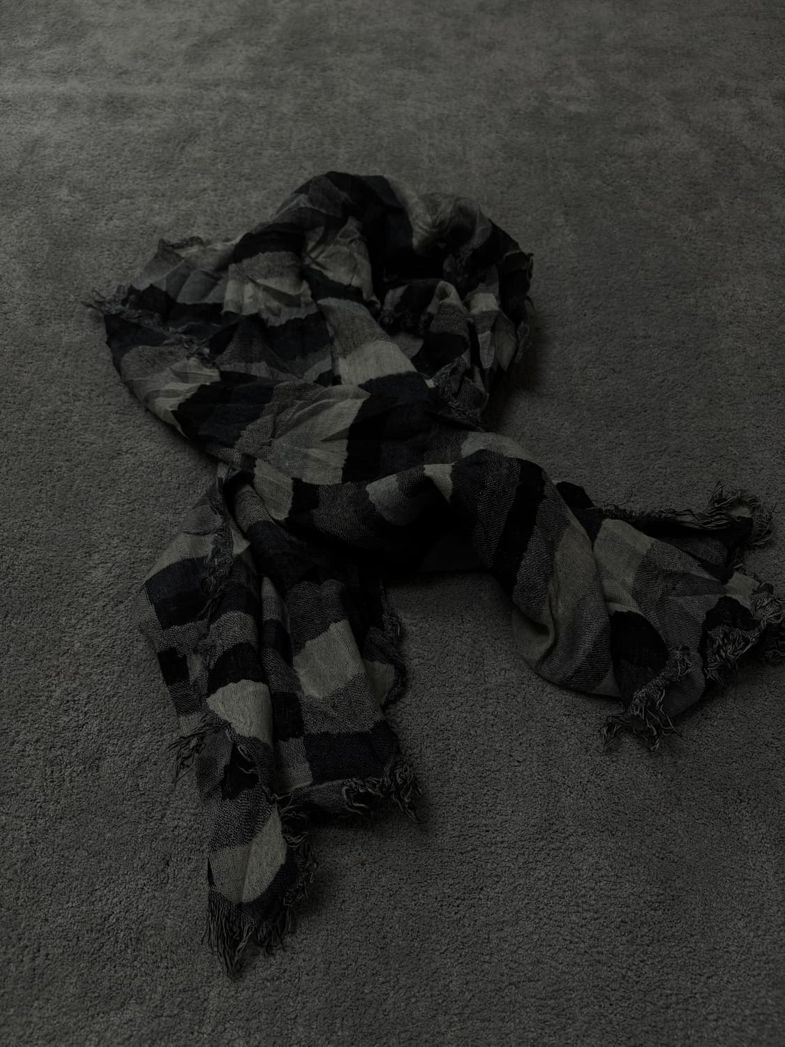 Vintage v-kei punk mood stripe scarf 상품이미지3